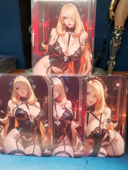 4 1/1 Only 1 Made Cynthia Pokemon Southern Customs Waifu Card - Image 1