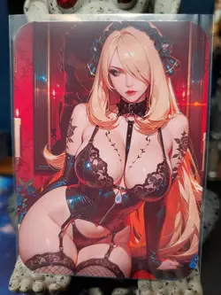 4 1/1 Only 1 Made Cynthia Pokemon Southern Customs Waifu Card - Image 2