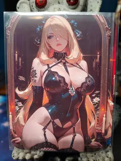 4 1/1 Only 1 Made Cynthia Pokemon Southern Customs Waifu Card - Image 3