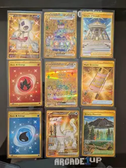 Pokemon 9 Cards Lot Gold Card Terapagos Ex Froslass Near Mint - Image 1