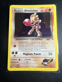 Rocket’s Hitmonchan 11/132 Gym Heroes Holo Vintage Pokemon Card - Image 3