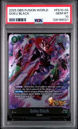 2025 DRAGON BALL SUPER CARD GAME FUSION WORLD #FS10-04 GOKU BLACK PSA 10 - Image 1