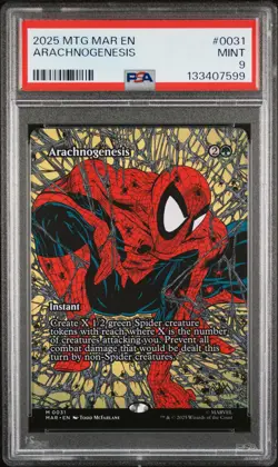 2025 MTG MARVEL'S SPIDER-MAN: SOURCE MATERIAL #0031 ARACHNOGENESIS PSA 9 - Image 1