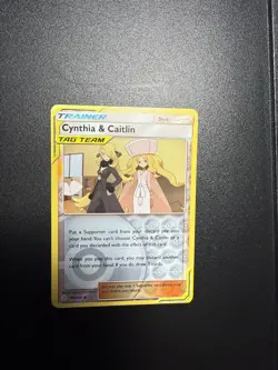 Pokemon TCG Cynthia & Caitlin Card 189/236 Sm-Cosmic Eclipse Reverse Holo - Image 1