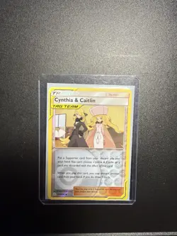Pokemon TCG Cynthia & Caitlin Card 189/236 Sm-Cosmic Eclipse Reverse Holo - Image 3