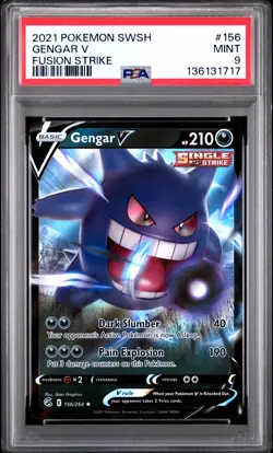 2021 POKEMON SWORD & SHIELD FUSION STRIKE #156 GENGAR V PSA 9 - Image 1