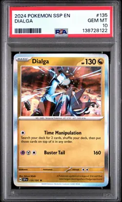 2024 POKEMON SSP EN-SURGING SPARKS #135 DIALGA PSA 10 - Image 1