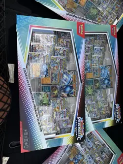 Scarlet & violet Prismatic Evolutions pokemon pack. LUCARIO &TYRANITAR exPREMIUM - Image 1