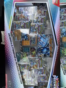 Scarlet & violet Prismatic Evolutions pokemon pack. LUCARIO &TYRANITAR exPREMIUM - Image 5
