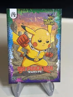 One Punch Man Pikachu #192 Laser Holo Electric Pikachu Cosplay - Pokemon ZL13 - Image 1