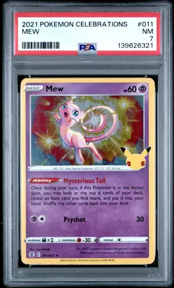 2021 POKEMON CELEBRATIONS #011 MEW PSA 7 - Image 1