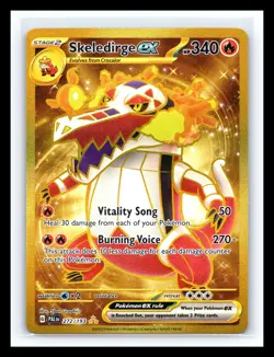 💥 2023 Pokemon SV Paldea Evolved Skeledirge EX Hyper Gold Holo # 272/193 - Image 1