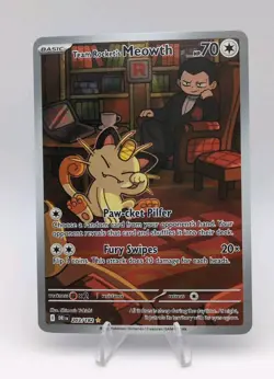 2025 Team Rocket's Meowth 203/182 Sv10: Pokemon Destined Rivals Holo TCG-Pokemon - Image 1