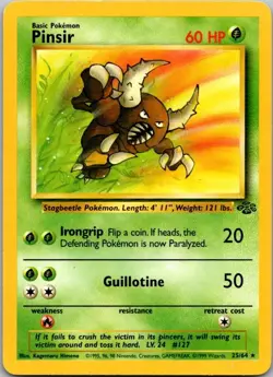 Jungle #25/64 Pinsir Pokemon Moderately Played - Image 1