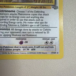 Clefable 17/64 Jungle Unlimited Non Holo Rare 1999 WOTC Pokemon TCG LP - Image 3