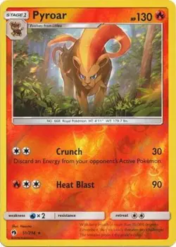 Pokemon - Pyroar - 51/214 - Rare - Reverse Holo - Sun and Moon Lost Thunder - NM - Image 1
