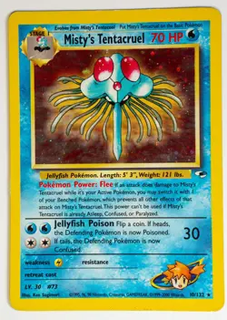 Pokemon TCG - MISTY'S TENTACRUEL - 10/132 - HOLO - RARE - GYM HEROES (2000) - MP - Image 1