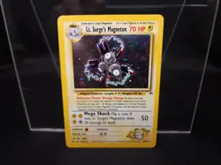 Pokemon Lt. Surge's Magneton Gym Heroes 8/132 Holo Unlimited Rare MP SWIRL 💫 - Image 1