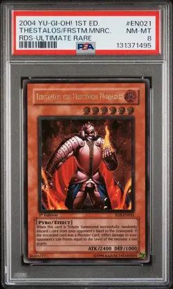 2004 YU-GI-OH! RDS-RISE OF DESTINY #EN021 THESTALOS THE FIRESTORM MONARCH PSA 8 - Image 1