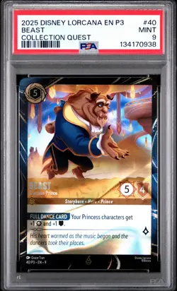 2025 DISNEY LORCANA EN P3-PROMO COLL QUEST #40 BEAST - GRACIOUS PRINCE PSA 9 - Image 1