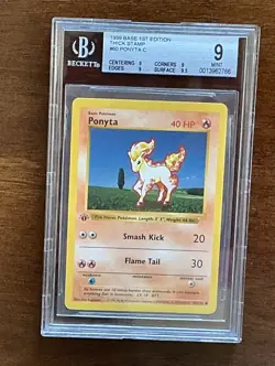 1999 Pokemon Ponyta Base Set 1st Edition 060/102 BGS 9 - Image 1