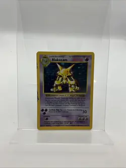 Pokemon TCG Alakazam 001/102 Base Set (Shadowless) Vintage Holo WOTC 1999 HP - Image 1