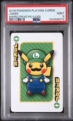 2016 POKEMON PLAYING CARDS MARIO PIKACHU LUIGI JOKER PSA 9 - Image 1