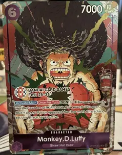 Bandai Monkey.D.Luffy OP07-073 Character Card Fest 25-26 7000 Power One Piece - Image 1