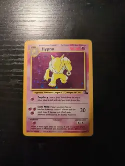 Hypno 8/62 Fossil Holo Rare Card MP Pokemon TCG - Image 1