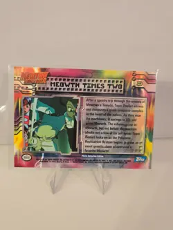 1999 Topps Pokemon: The First Movie 23 Meowth Times Two Blue Logo First Edition - Image 2