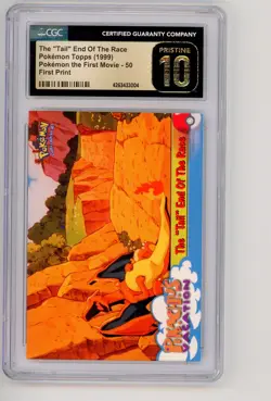 1999 Pokemon The "Tail" End of the Race CGC 10 Topps First Movie #50 First Print - Image 1