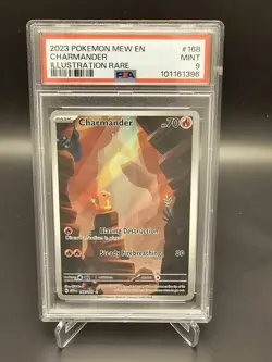 2023 Pokemon Mew EN-151 Charmander #168 Illustration Rare PSA 9 - Image 1