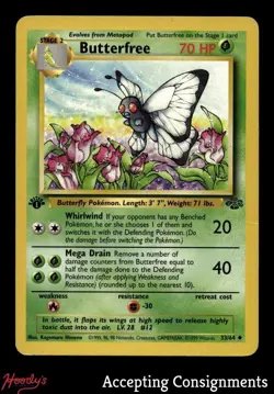 1999 Pokemon Jungle 1st Edition #33 Butterfree U - Image 1