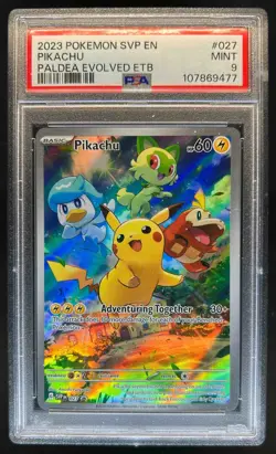 2023-25 Pokemon SV Black Star Promos SVP EN Pikachu #027 PSA 9 - Image 1