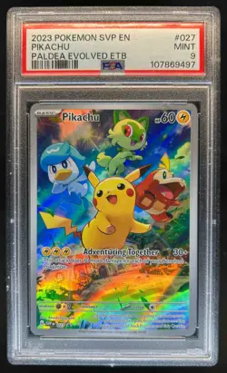 2023-25 Pokemon SV Black Star Promos SVP EN Pikachu #027 PSA 9 - Image 1