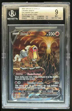 2023 Pokemon SWSH Crown Zenith Entei V Galarian Gallery #GG36/GG70 BGS 9 - Image 1