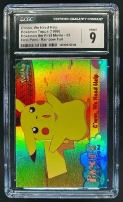 1999 Topps Pokemon First Movie C'mon, We Need Help First Print #53 CGC 9 MINT - Image 1