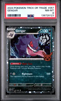 2024 POKEMON TRICK OR TRADE #057 GENGAR PSA 8 - Image 1