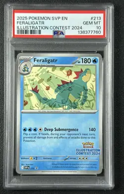FERALIGATR PSA 10 2025 POKEMON SVP EN #213 ILLUSTRATION CONTEST 2024 GEM 7760 - Image 1