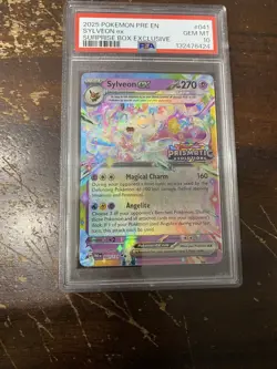Pokemon Prismatic Evolutions Sylveon ex 041/131 Surprise Box Stamped PSA GEM 10 - Image 1