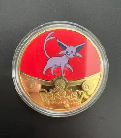 POKEMON GOLD PLATED COLLECTIBLE COIN ESPEON EEVEELUTION - Image 1