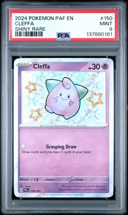 2024 POKEMON PAF EN-PALDEAN FATES SHINY RARE #150 CLEFFA PSA 9 - Image 1
