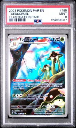 2023 POKEMON PAR EN-PARADOX RIFT ILLUSTRATION RARE #185 TOEDSCRUEL PSA 9 - Image 1