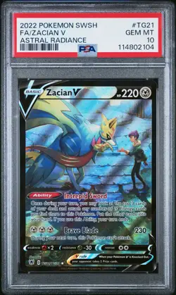 2022 POKEMON SWORD & SHIELD ASTRAL RADIANCE #TG21 FULL ART/ZACIAN V PSA 10 - Image 1