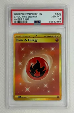 2023 Pokemon OBF EN Basic Fire Energy Hyper Rare #230 PSA 10 GEM MT - Image 1