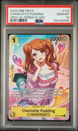 PSA 10 - 2023 ONE PIECE PILLARS OF STRENGTH 112 CHARLOTTE PUDDING ALTERNATE ART - Image 1