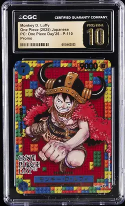 2025 ONE PIECE JPN PC: ONE PIECE DAY'25 PROMO MONKEY D. LUFFY CGC 10 PRISTINE - Image 1