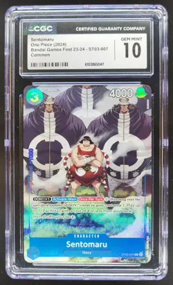 2024 ONE PIECE CCG SENTOMARU GAMES FEST ST03-007 CGC 10 C RC7 - Image 1