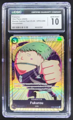 2024 ONE PIECE CCG FUKUROU BANDAI GAMES FEST OP03-088 CGC 10 C RC7 - Image 1