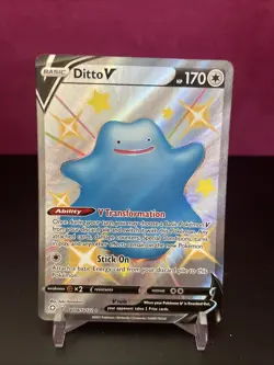 Ditto V SV118/SV122 Shiny Holo Rare Pokemon TCG Shining Fates: Shiny Vault NM - Image 1